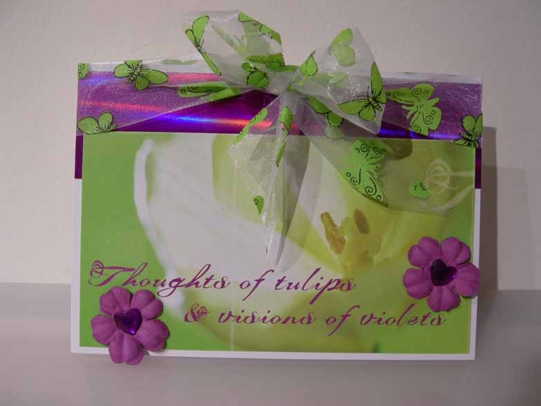 Thoughts of tulips & visions of violets Card