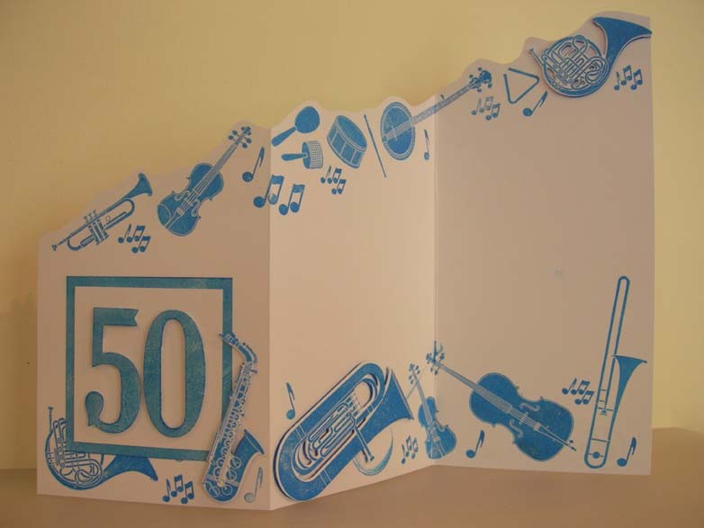 Happy 50 Birthday tri fold Card